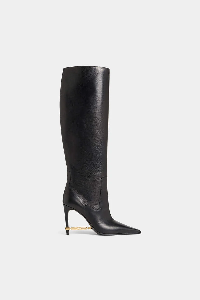 METAL BAR HEELED BOOTS - 1