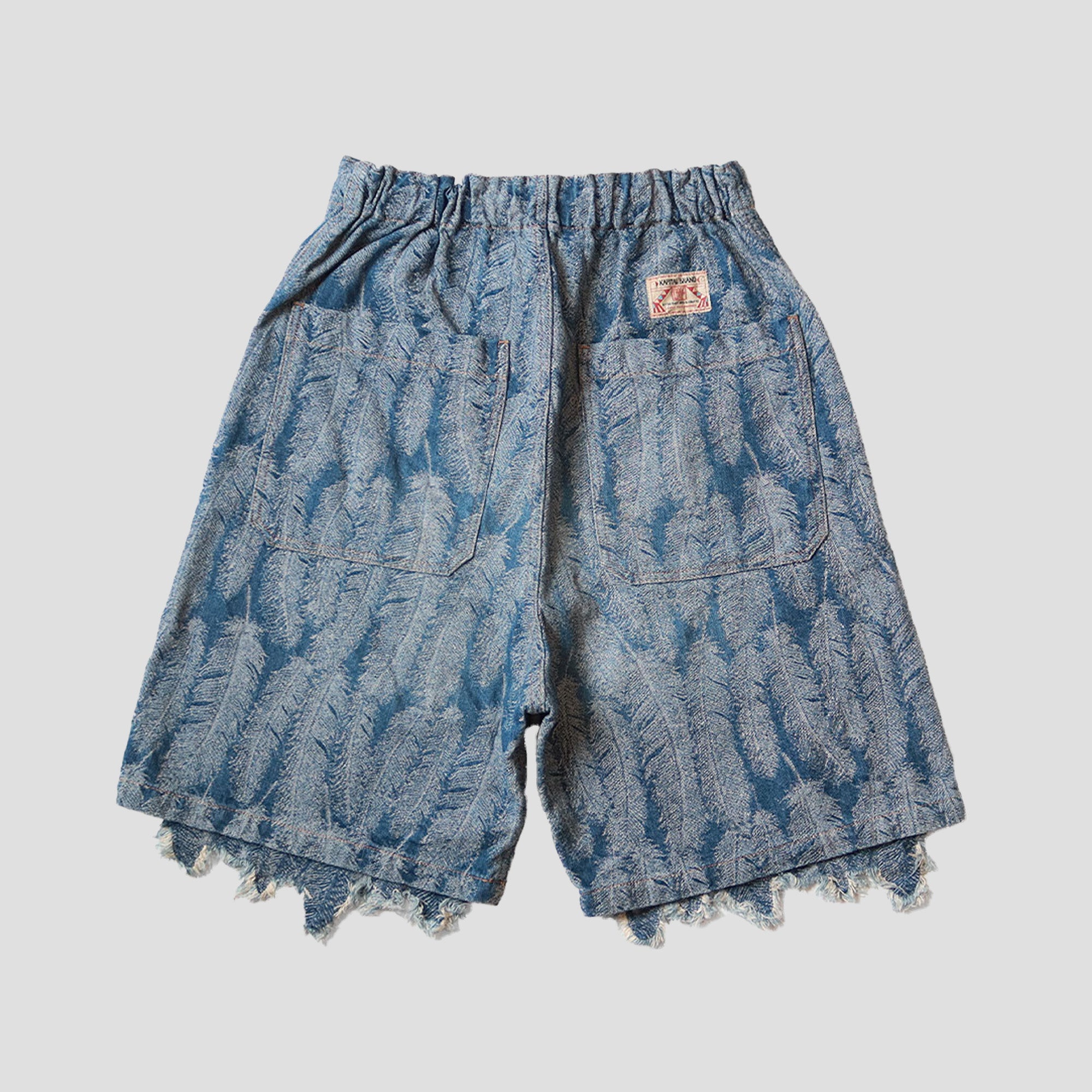 12oz FEATHER DENIM W-KNEE SHORTS - 2