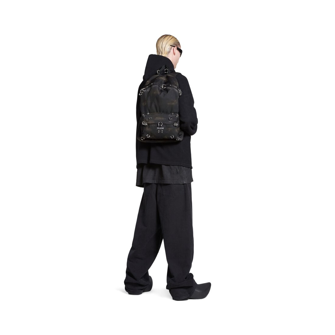 Men's Explorer Backpack With Piercings in Black - 4
