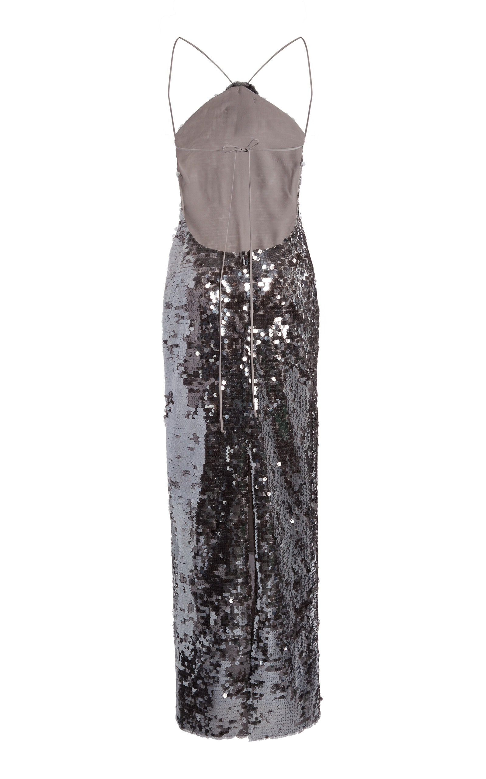 Sequined Halter Gown silver - 5