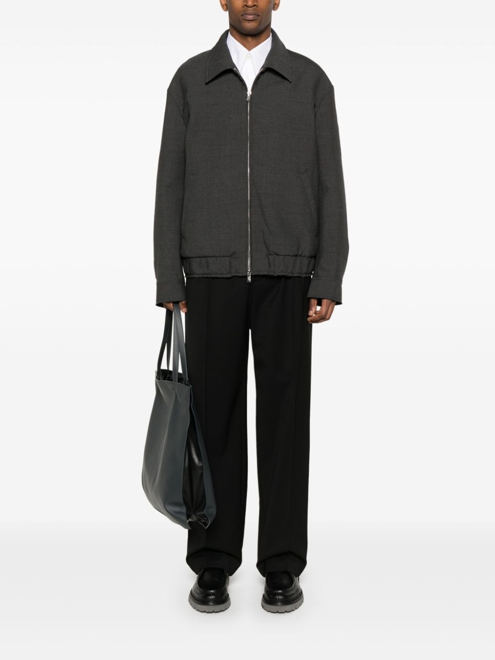 zip-up wool jacket - 2