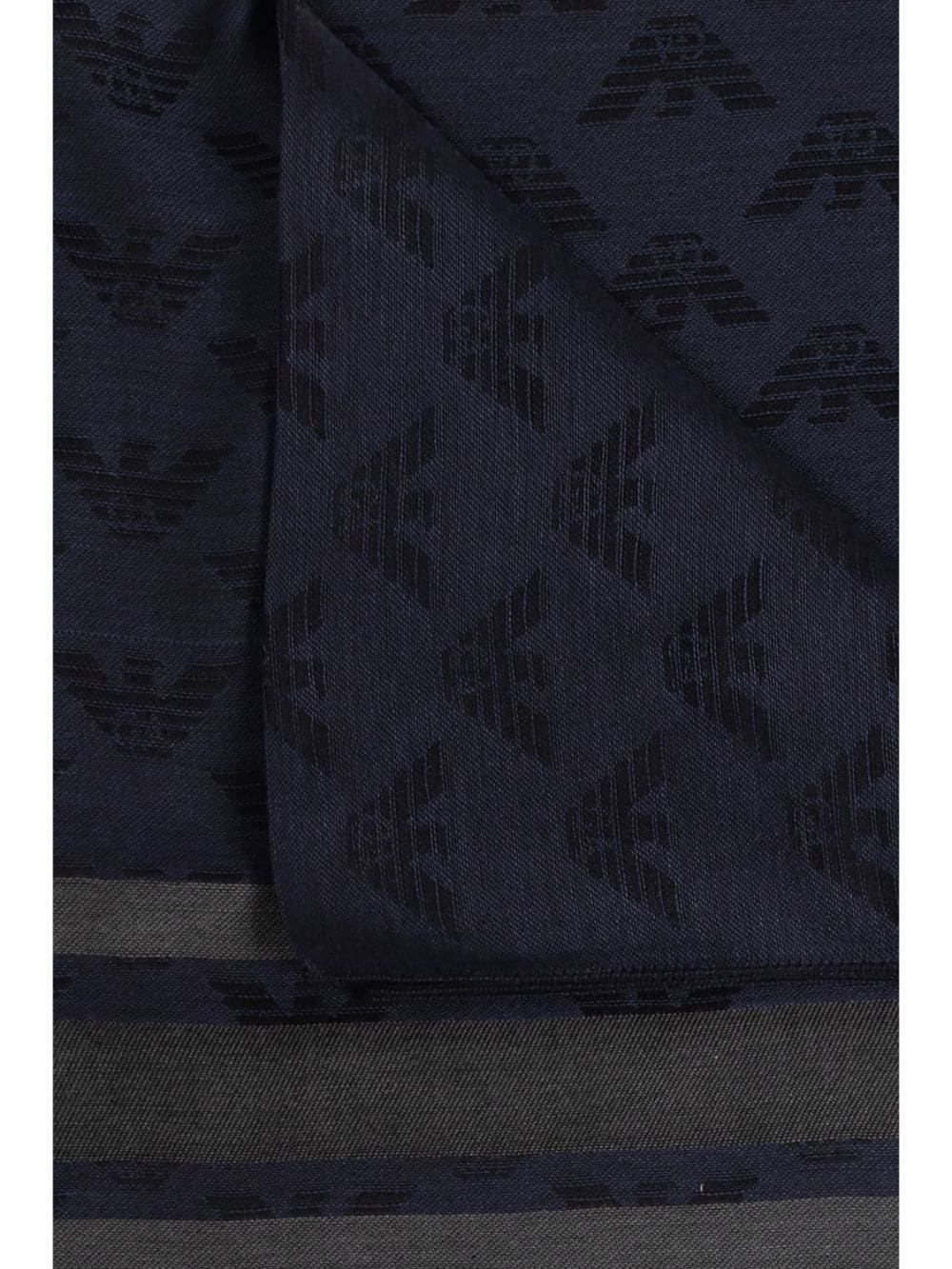 logo-jacquard striped scarf - 4