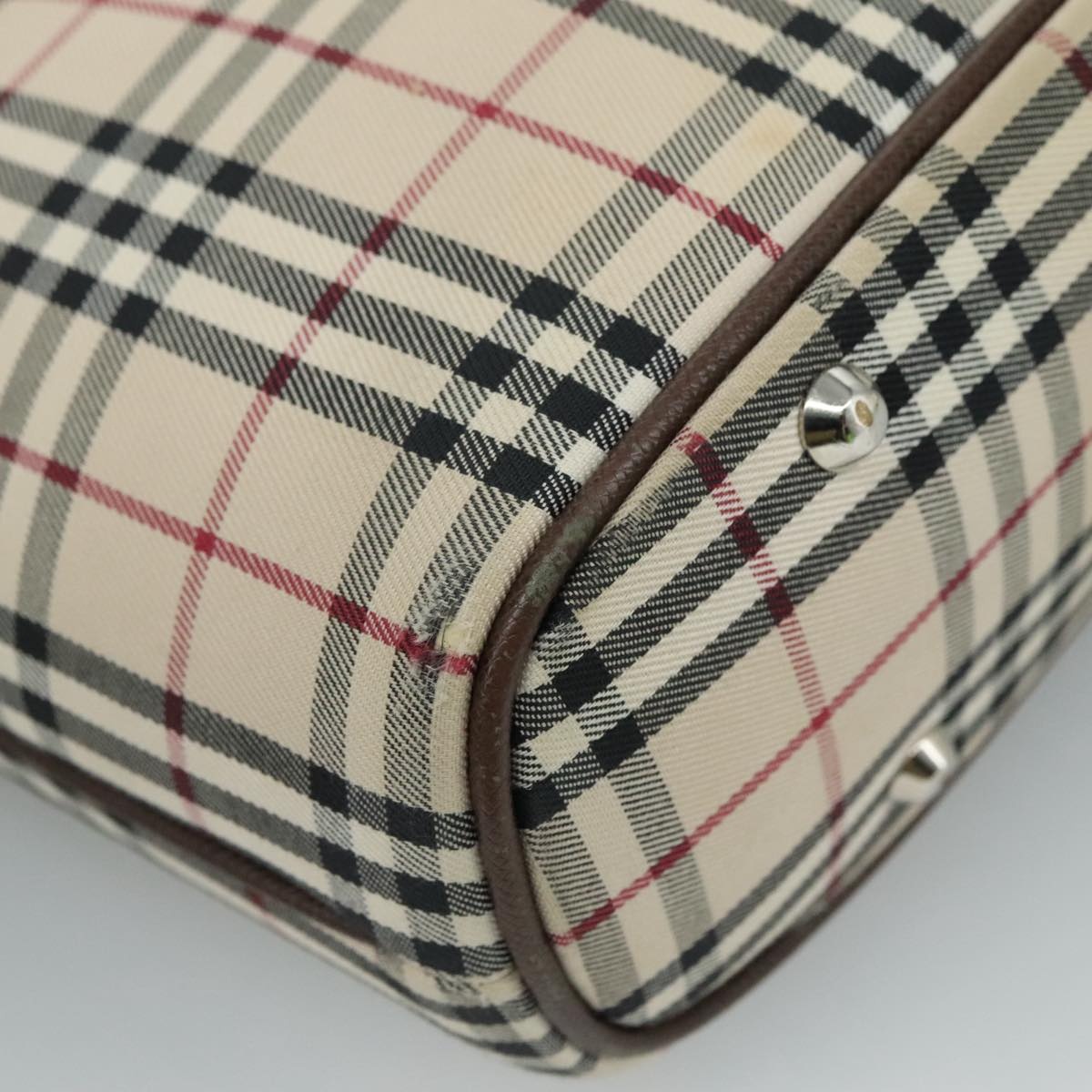 Burberry Nova Check Hand Bag Canvas Beige - 16