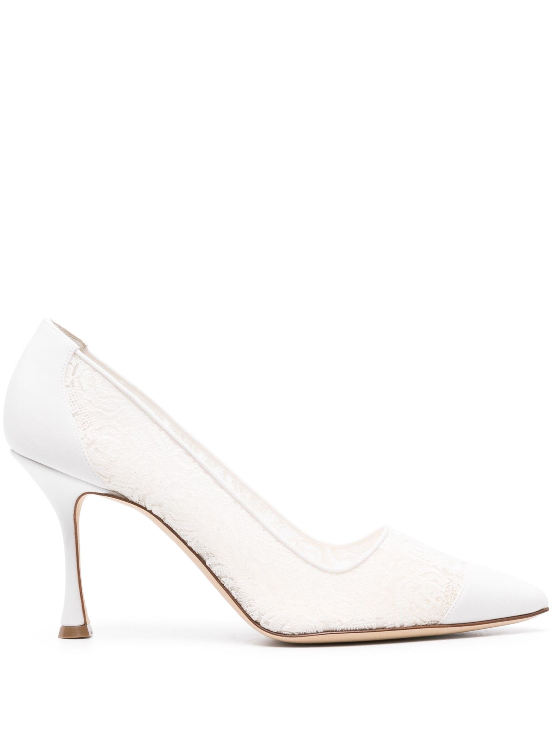 White BBLA 90mm Pumps - 1