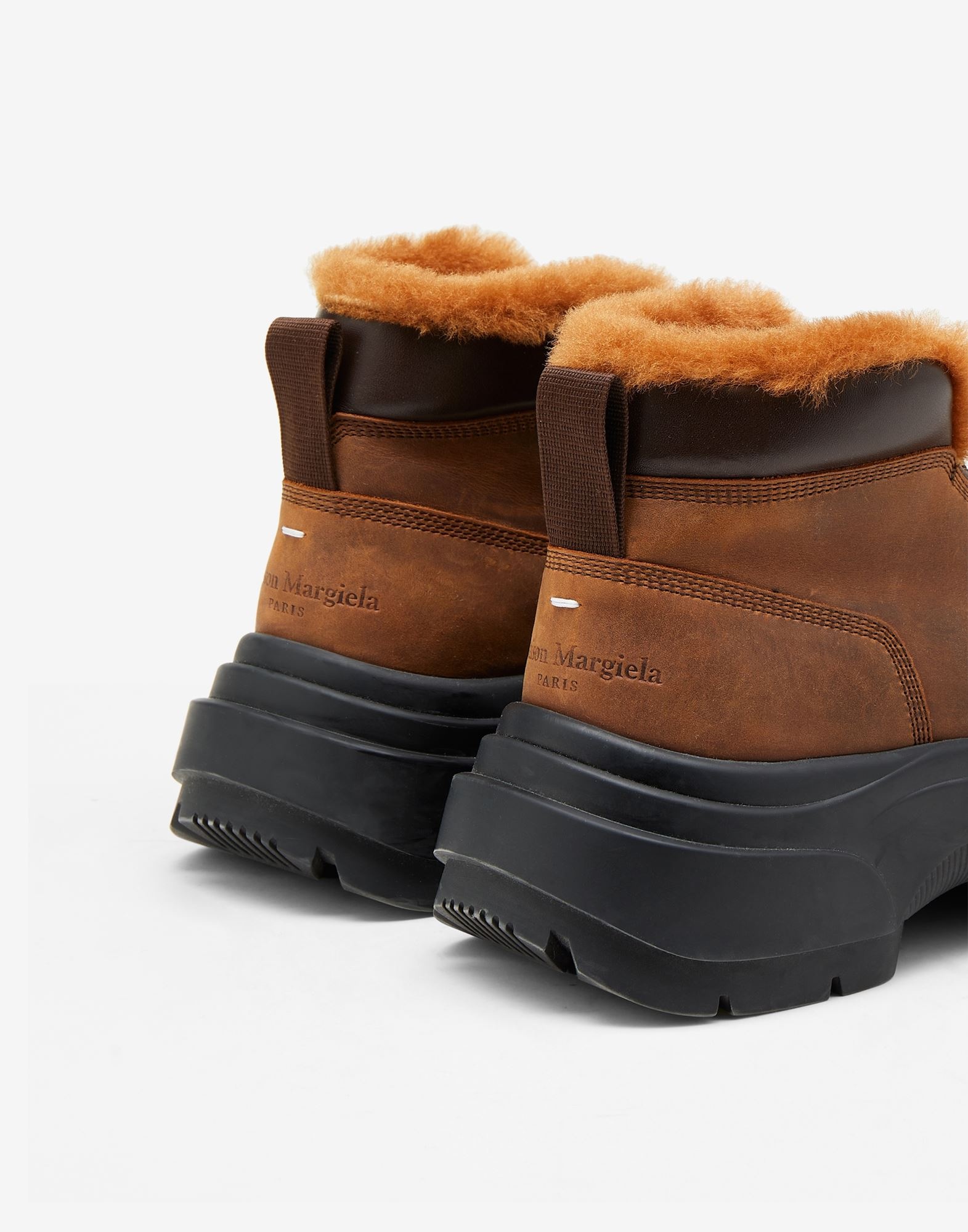 Shearling lace-up boots - 4