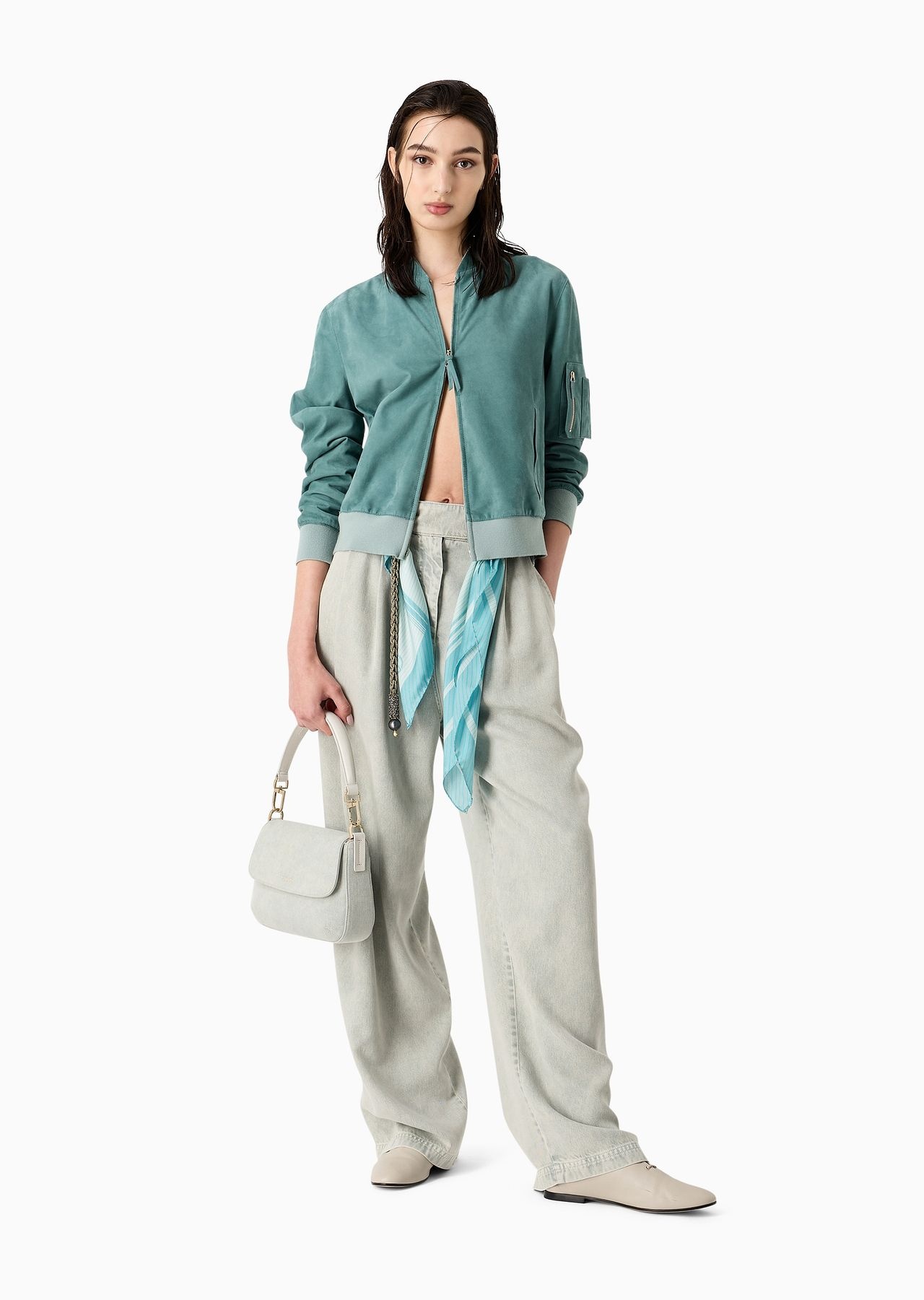 Denim Collection Lyocell single-pleat trousers - 4