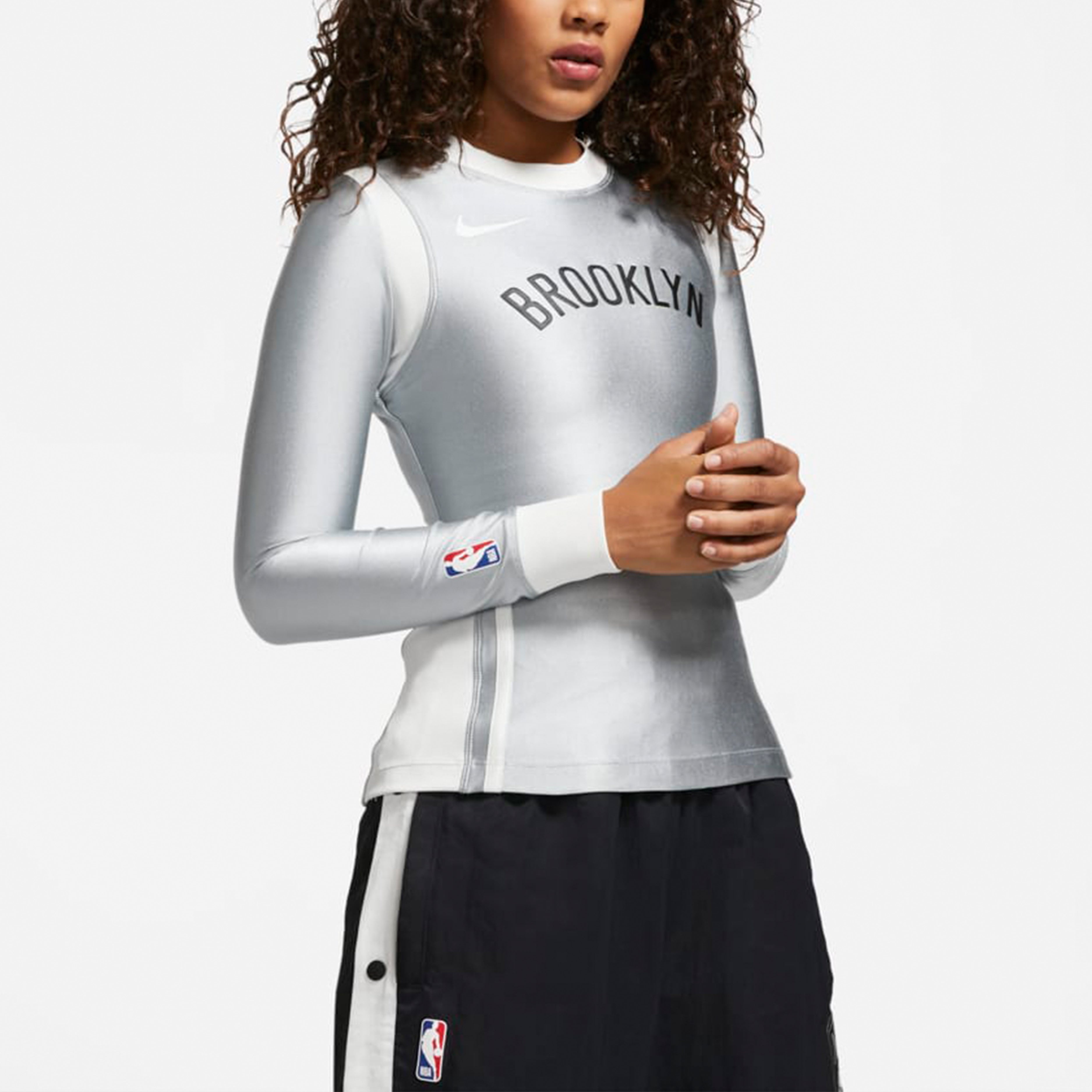 (WMNS) Nike x AMBUSH NBA Nets Top 'Light Smoke Grey' DB9569-077 - 4