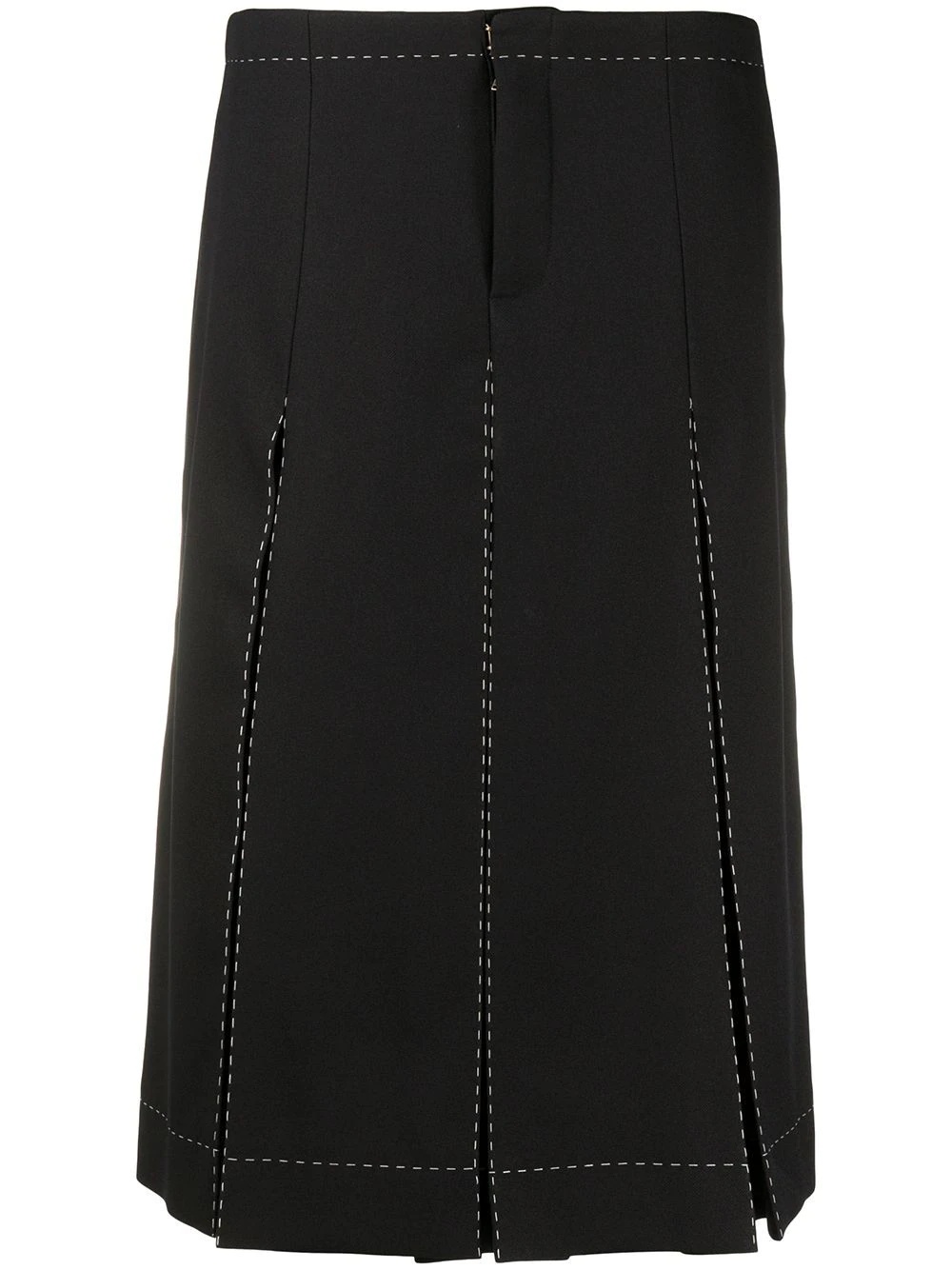 box-pleat high-waist culottes skirt - 1