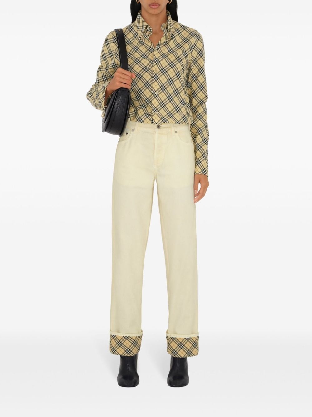 check detailing jeans - 3