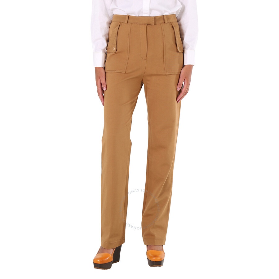 Burberry Ladies Biscuit Pocket Detail Jersey Tailored Trousers - 3