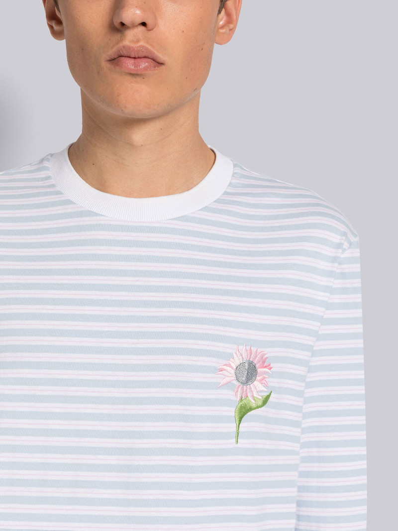 STRIPE JERSEY FLOWER EMBROIDERY LONG SLEEVE TEE 5