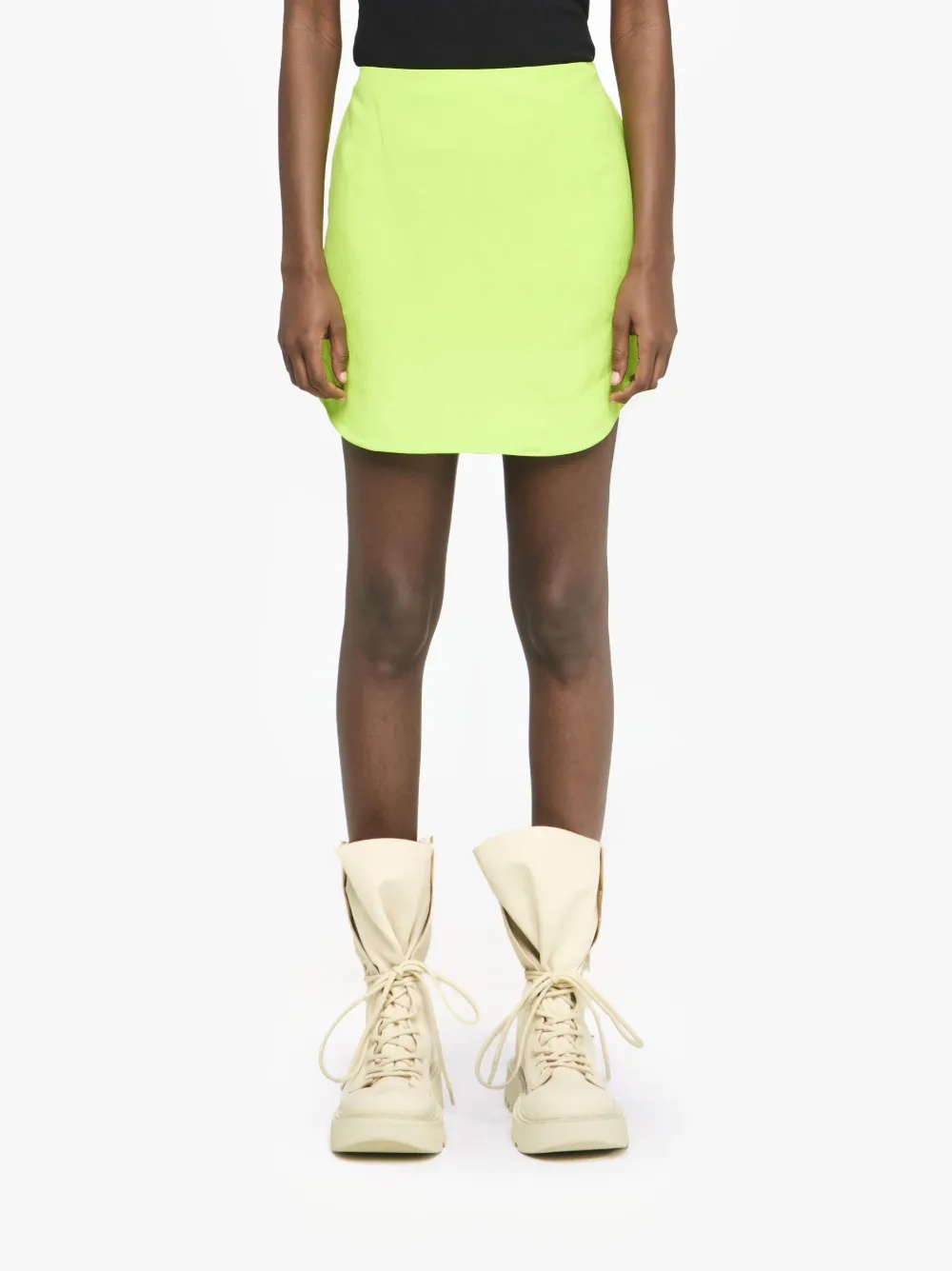 CURVED HEM MINI SKIRT - 2
