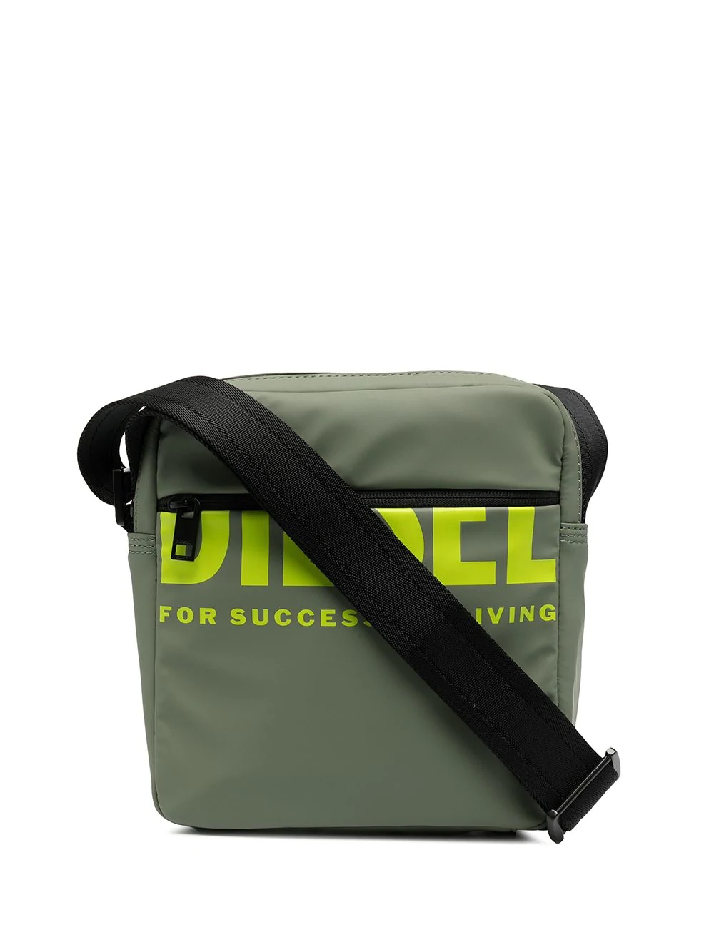 logo-print rubberised messenger bag - 1