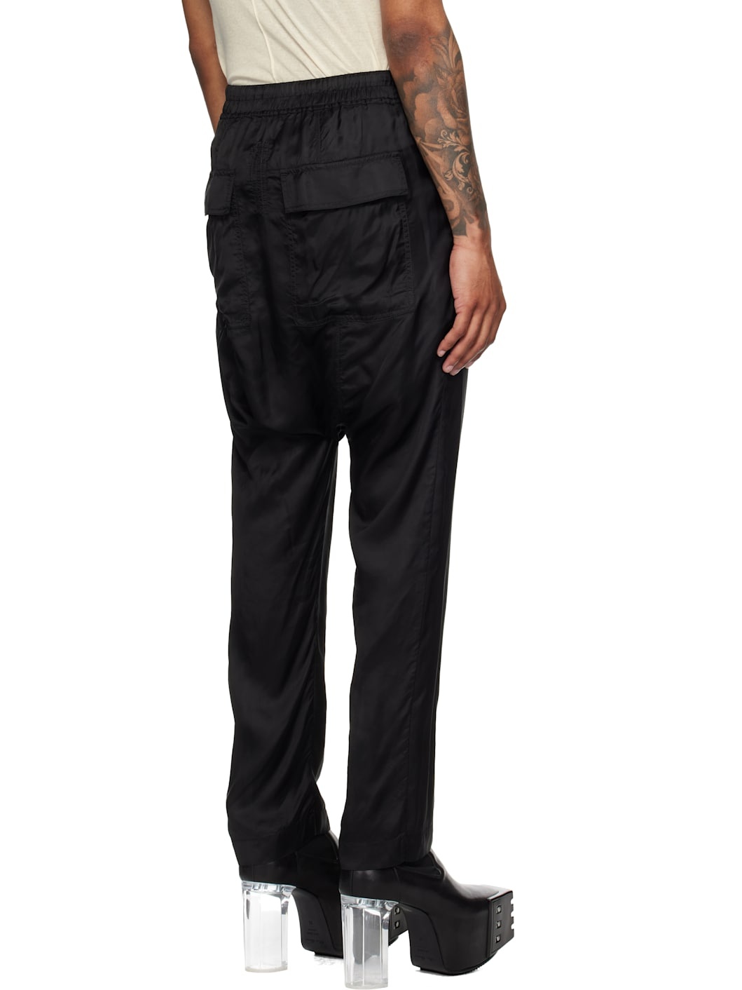 Black Concordians Drawstring Long Trousers - 3