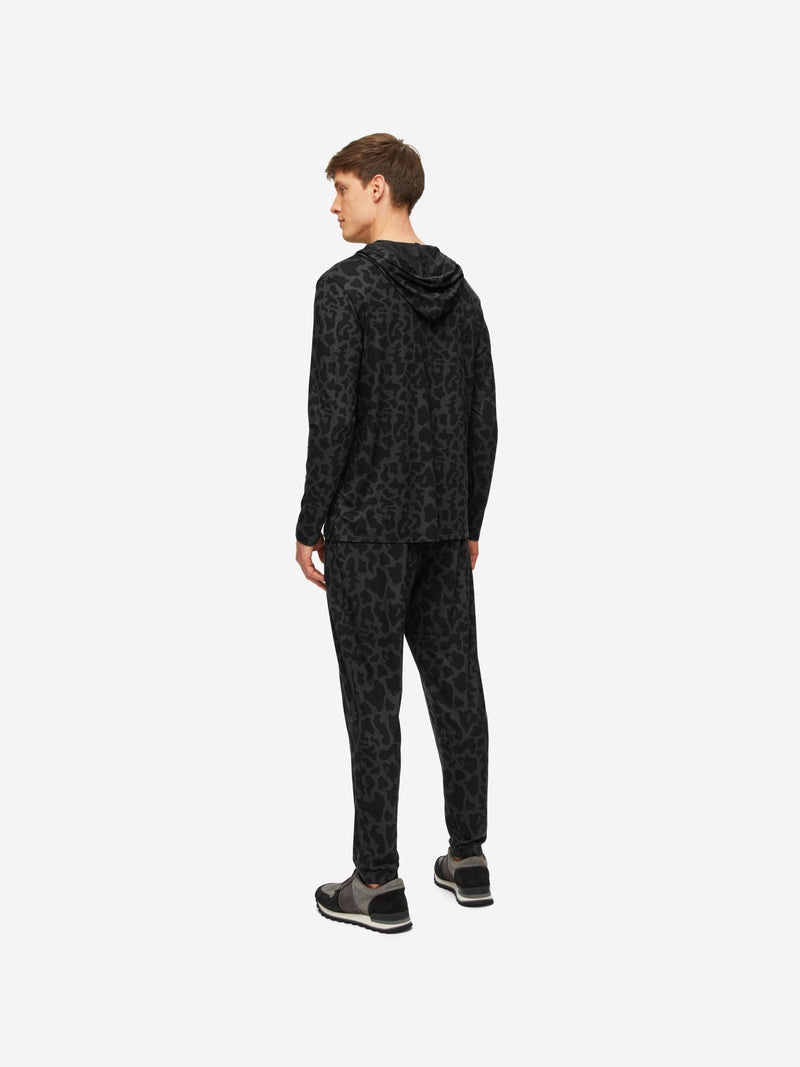 Men's Pullover Hoodie London 7 Micro Modal Stretch Black - 4