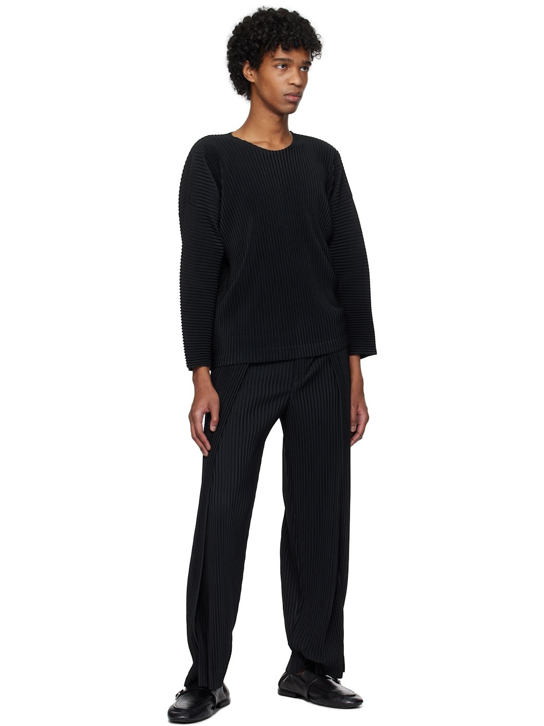 Black Pleats Bottoms 1 Trousers - 4