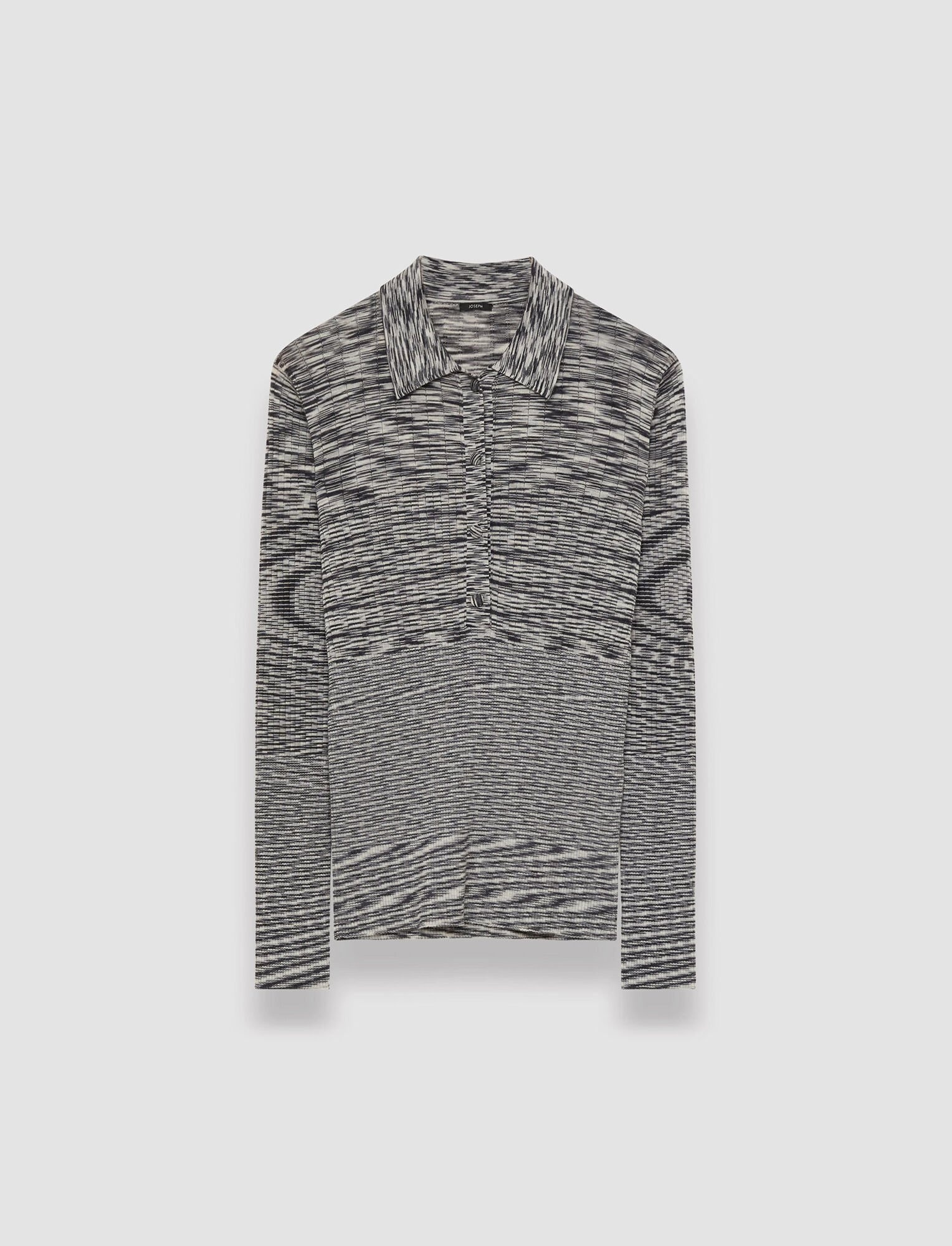 Printed Merino Polo Top - 1