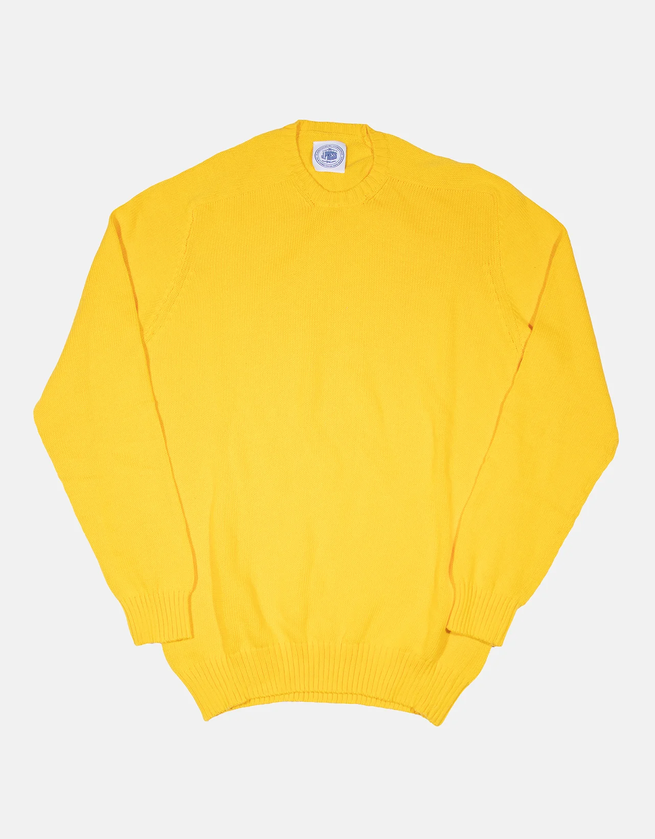 MADE-IN-SCOTLAND YELLOW COTTON CREWNECK SWEATER - 1