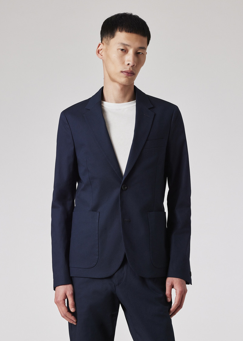 Paul Smith Mid-Fit Navy Stretch Organic Cotton Suit outlook