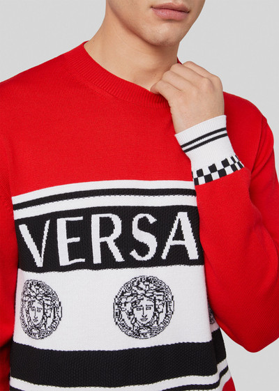 VERSACE Logo Intarsia Wool Sweater outlook