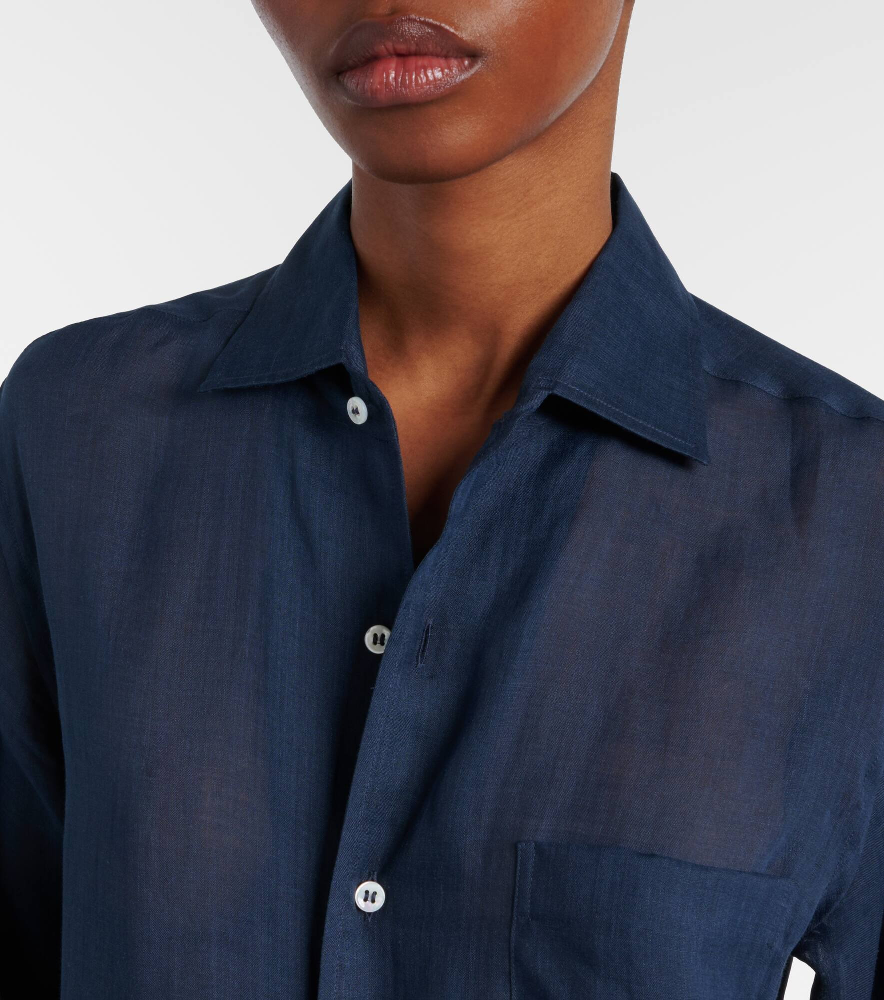 Semi-sheer ramie shirt - 4