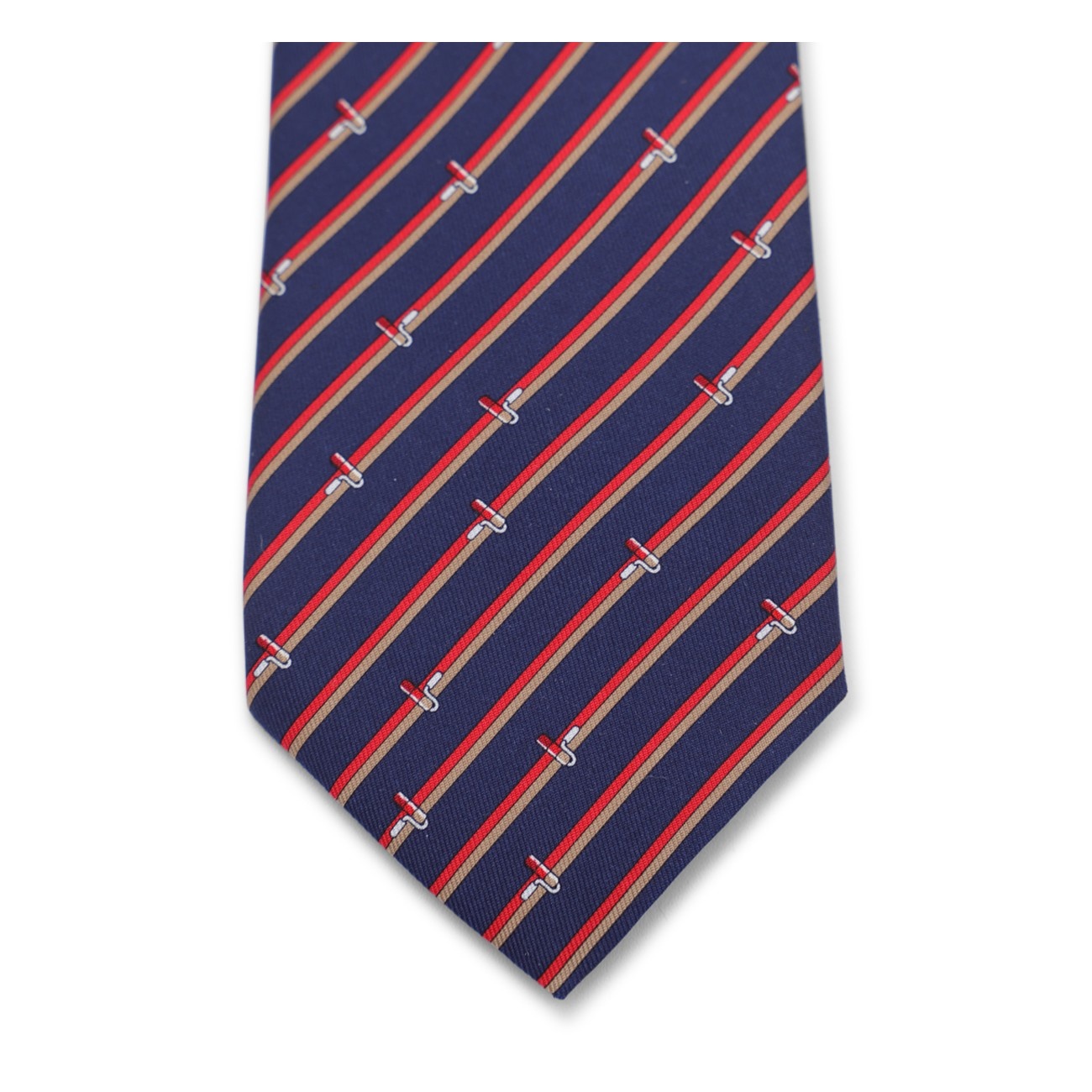 navy and red silk tie - 2