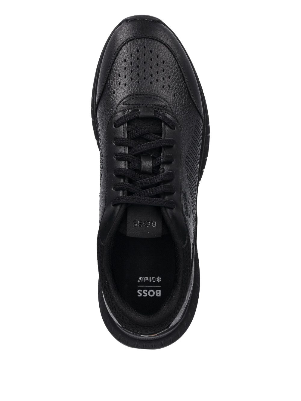 perforated leather sneakers - 3