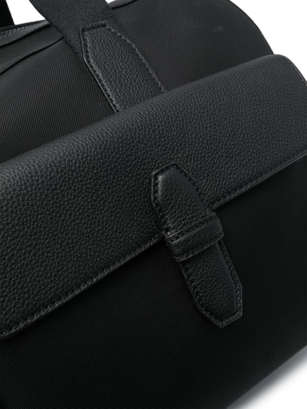 logo-patch leather-trim duffle bag - 3