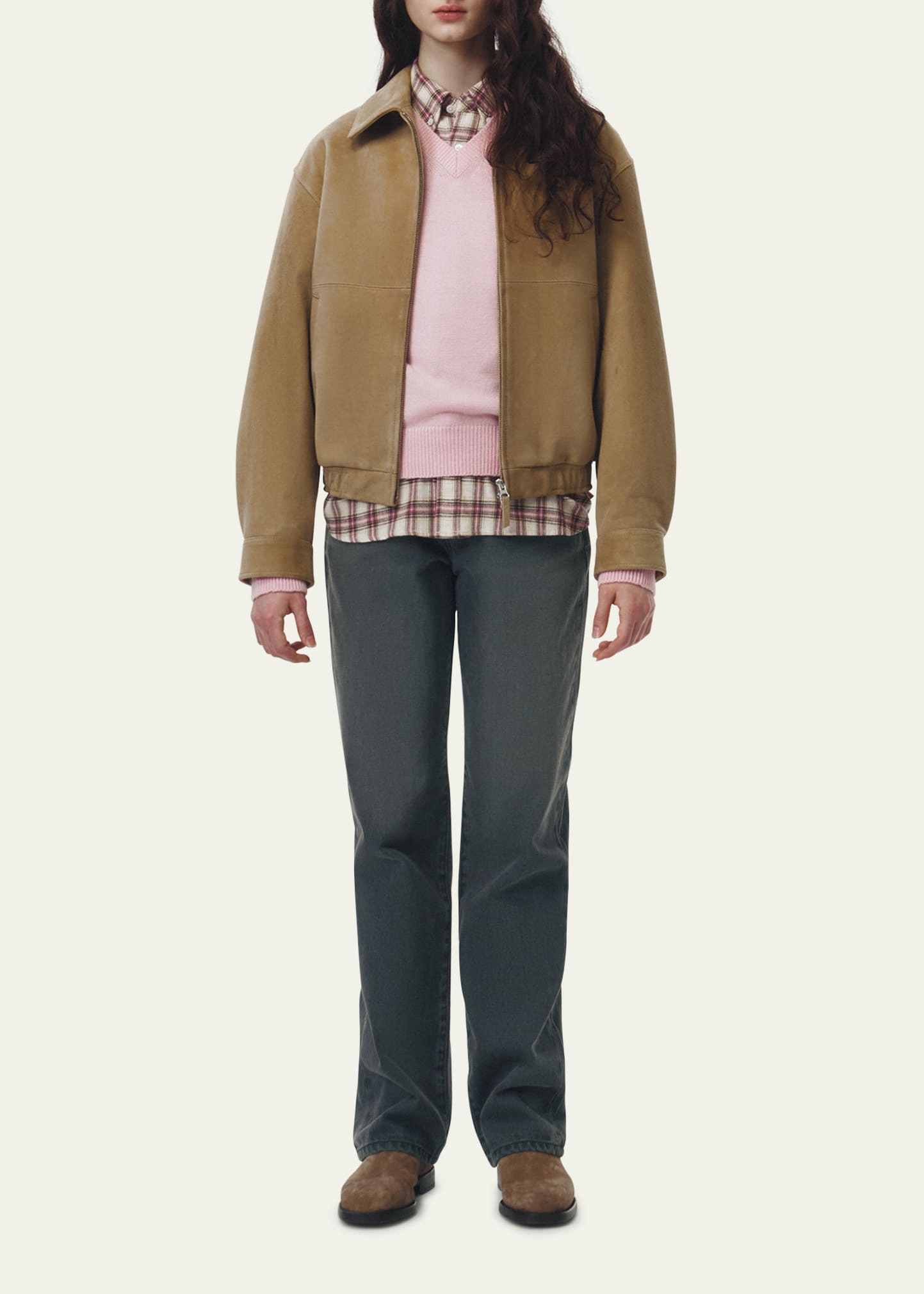Unisex Suede Bomber Jacket - 2