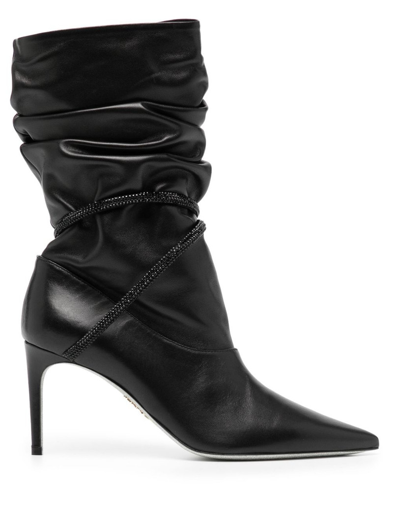 80mm ruched leather boots 1