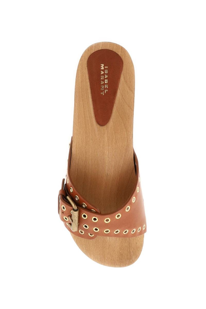 【ISABEL MARANT】 JASO LEATHER SLIDES Isabel Marant - Jaso embellished leather sandals Isabel Marant