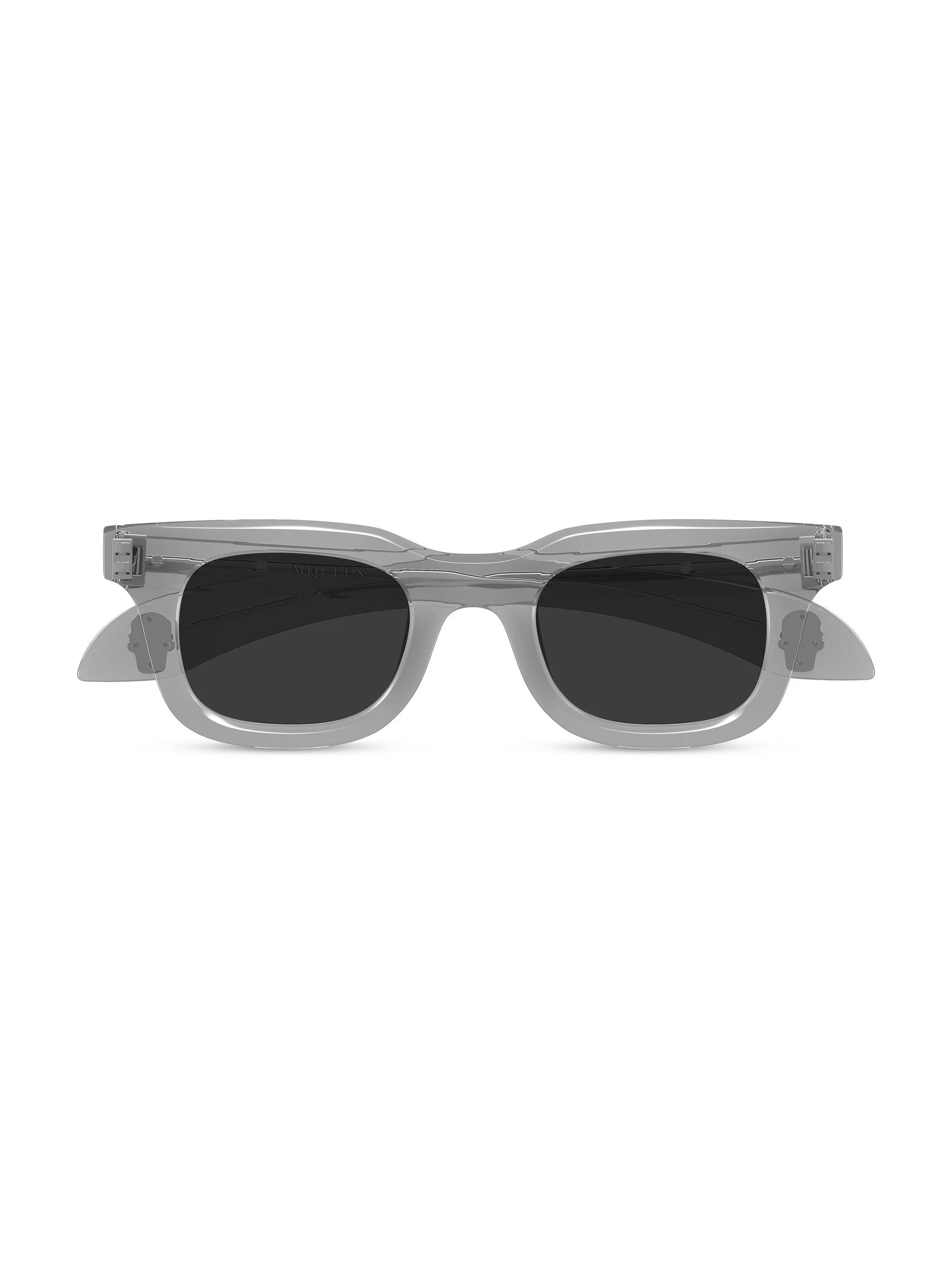 Men's Skull Hardware 46MM Square Sunglasses - Grey Black - 1