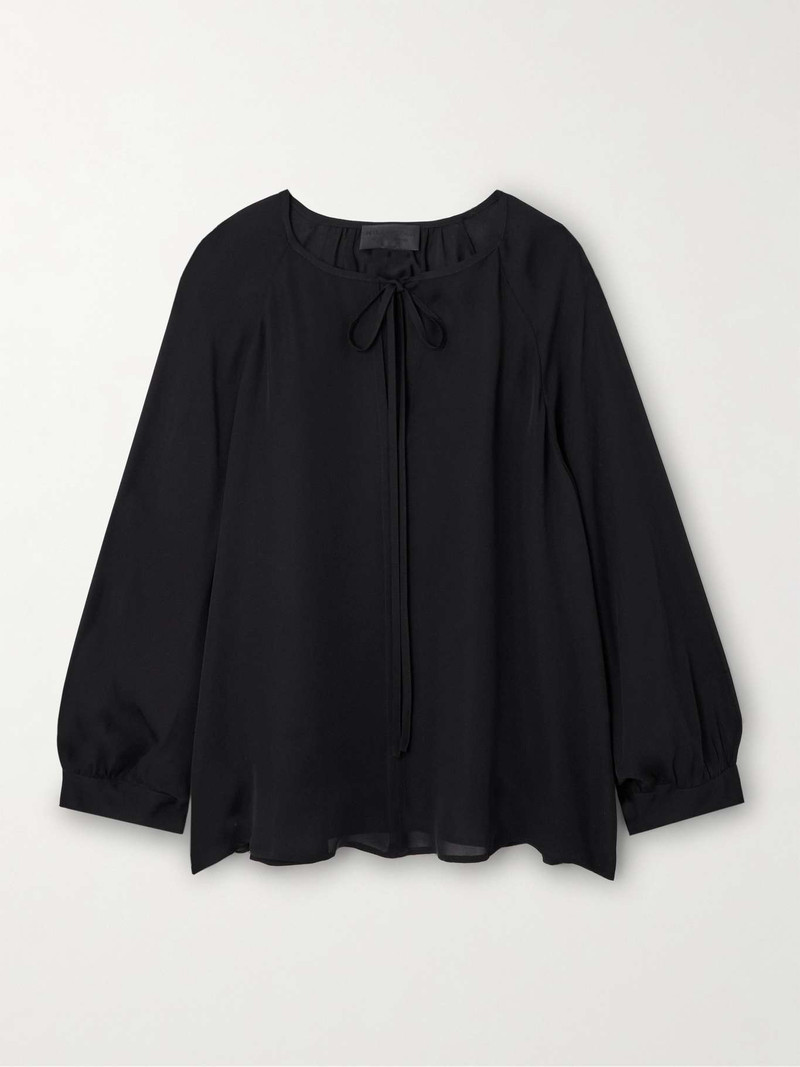 Acadia silk-chiffon blouse Black 1