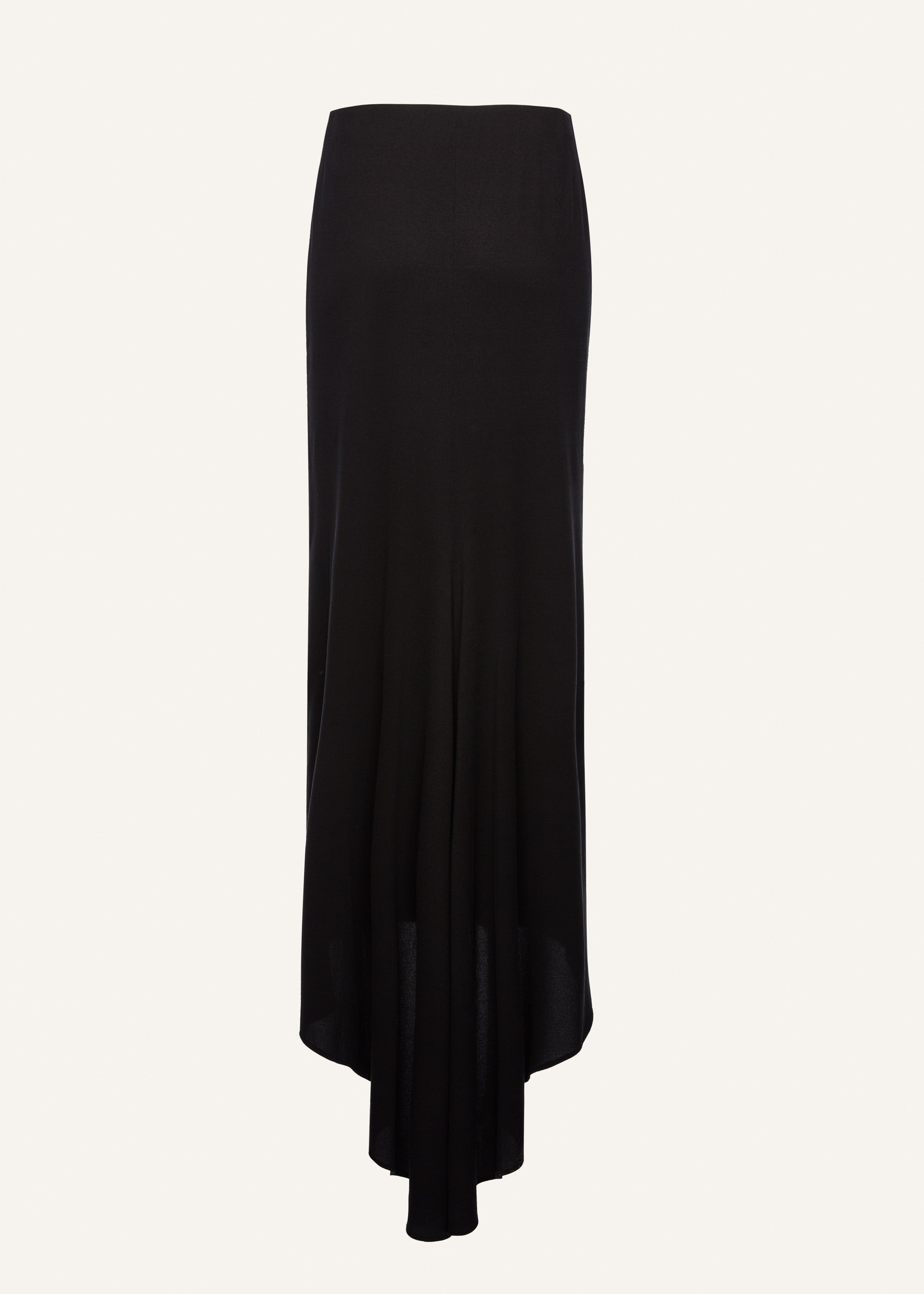 Stretch silk maxi skirt in black - 2