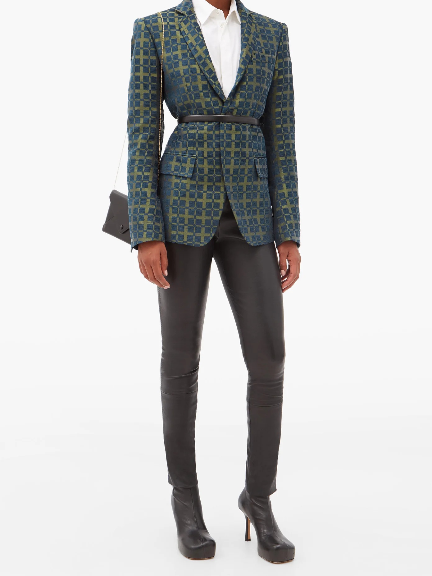 Tadmor jacquard-check cotton-blend jacket - 6