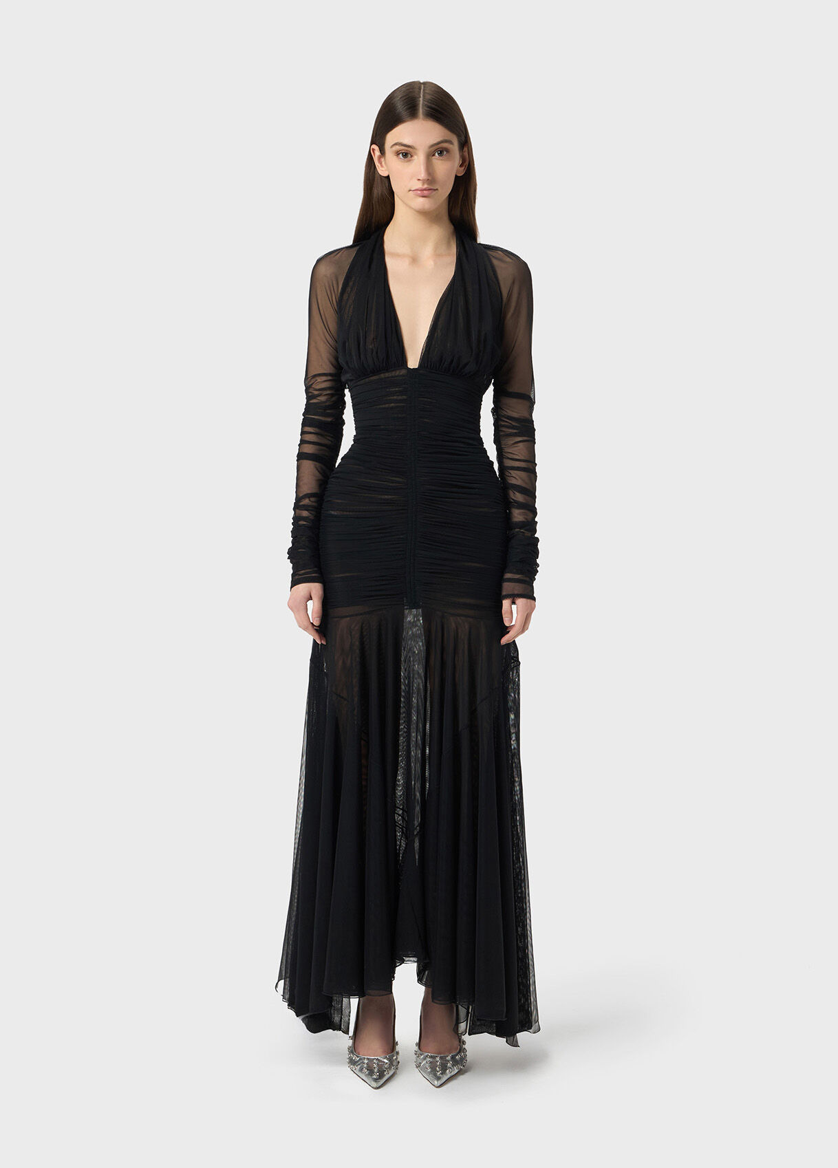 MIDI DRESS IN TULLE WITH RUFFLES - 2