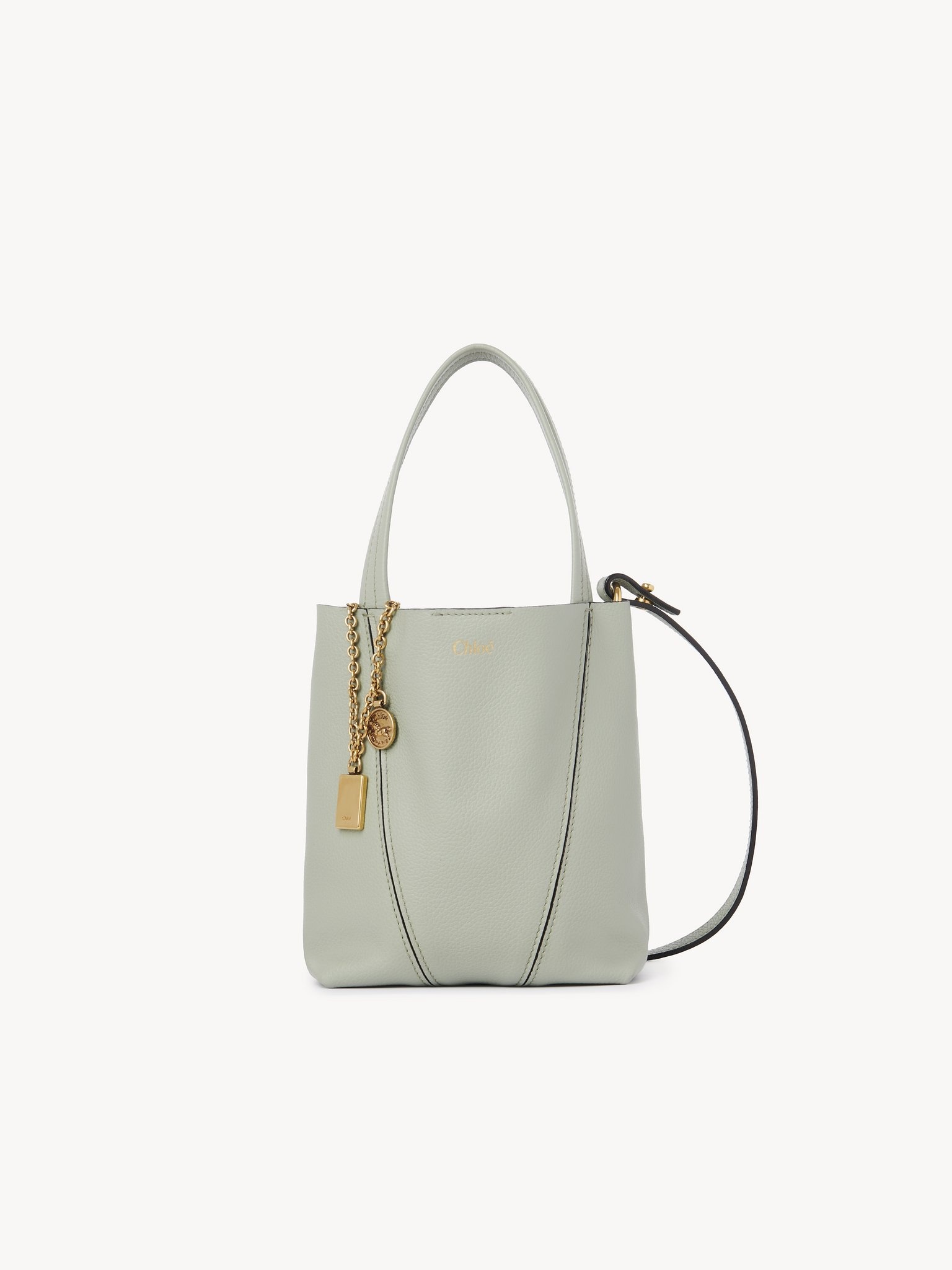 Chloé SMALL CHLOÉ SPIN TOTE BAG IN GRAINED LEATHER | REVERSIBLE