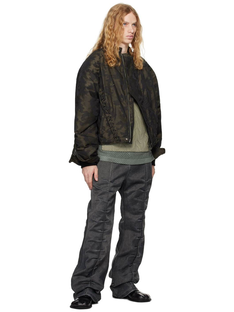 Andersson Bell Green Camouflage Lace-Up Padded Jacket outlook