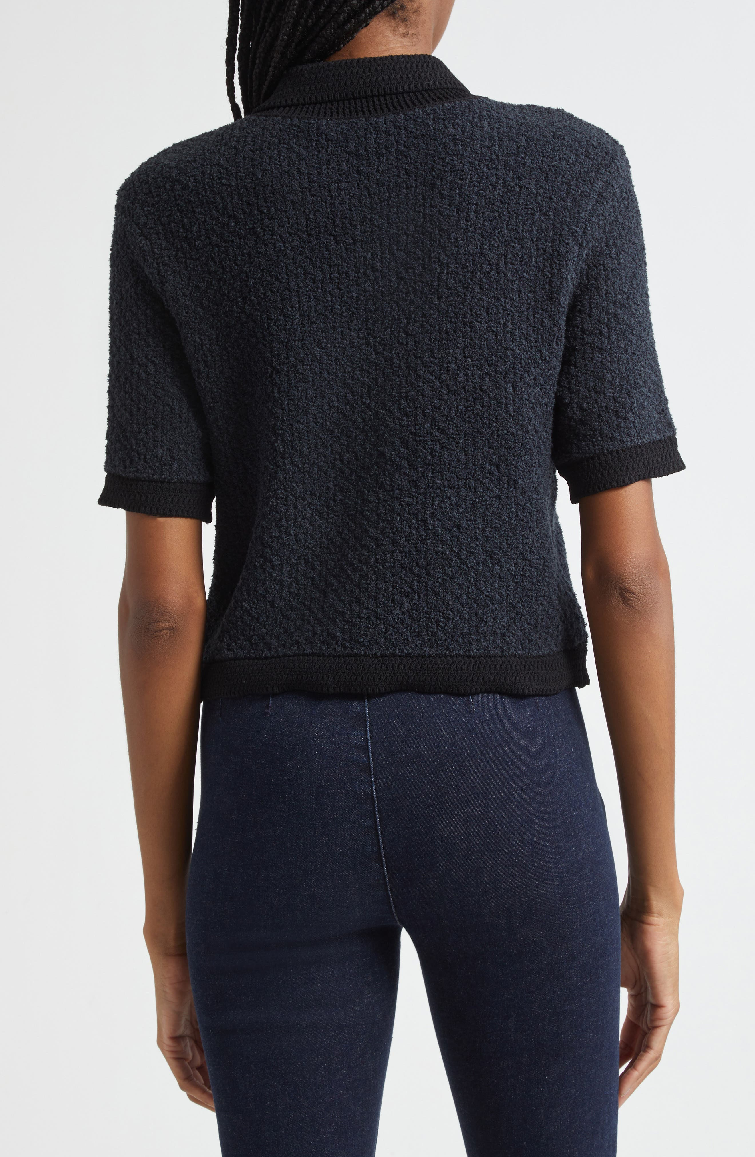 Veronica Beard Marie Two Tone Cardigan in Navy at Nordstrom - 3