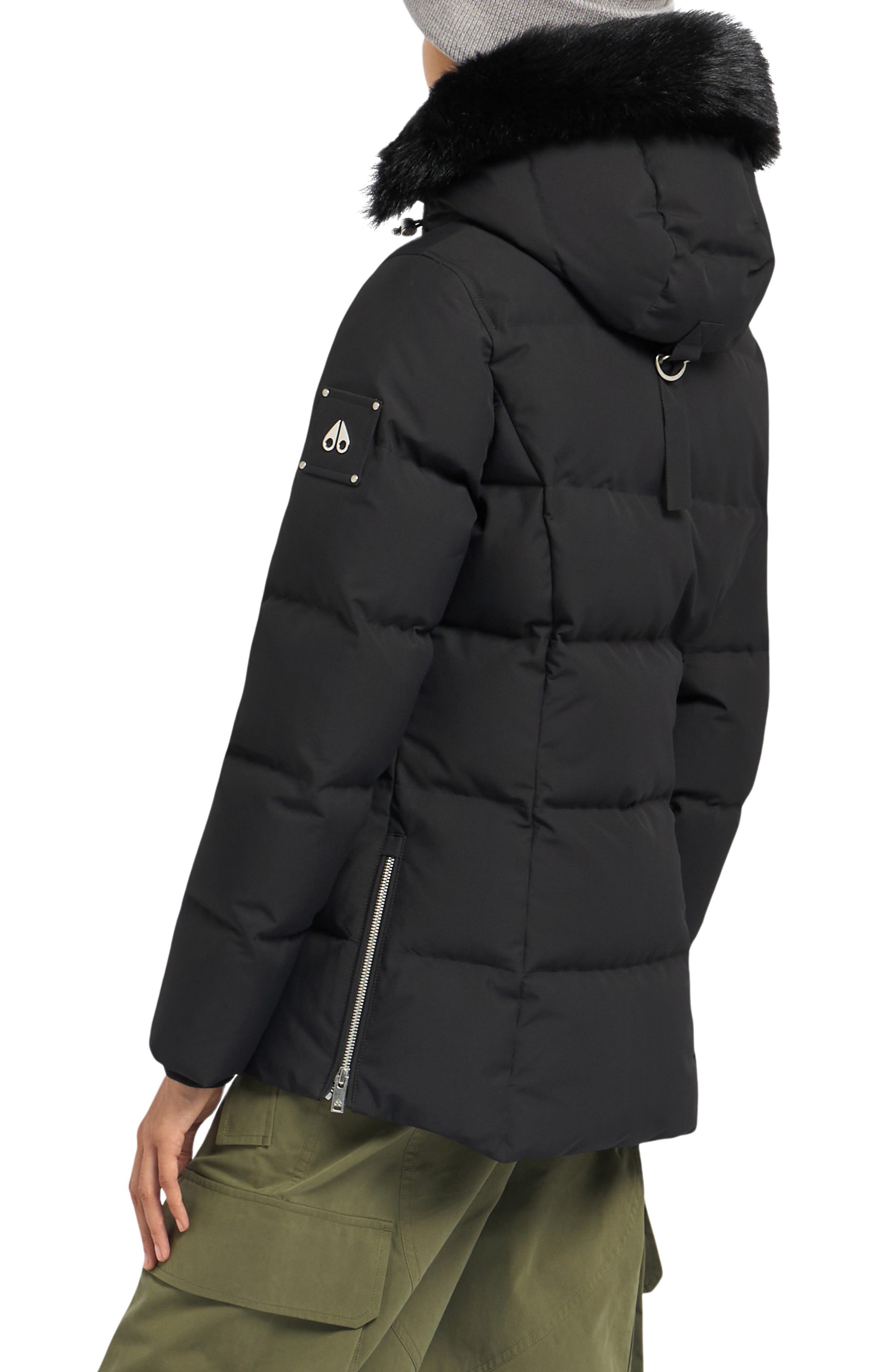 Moose Knuckles Cloud 3Q 800 Fill Power Down Puffer Jacket with Removable Genuine Shearling Trim in B - 2