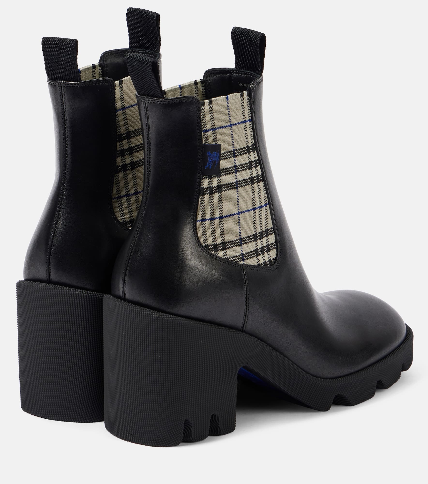 Burberry Check leather Chelsea boots - 2