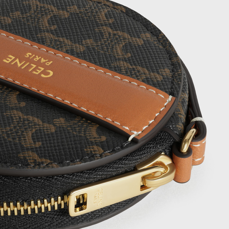 ROUND COIN PURSE  IN  TRIOMPHE CANVAS AND LAMBSKIN 4