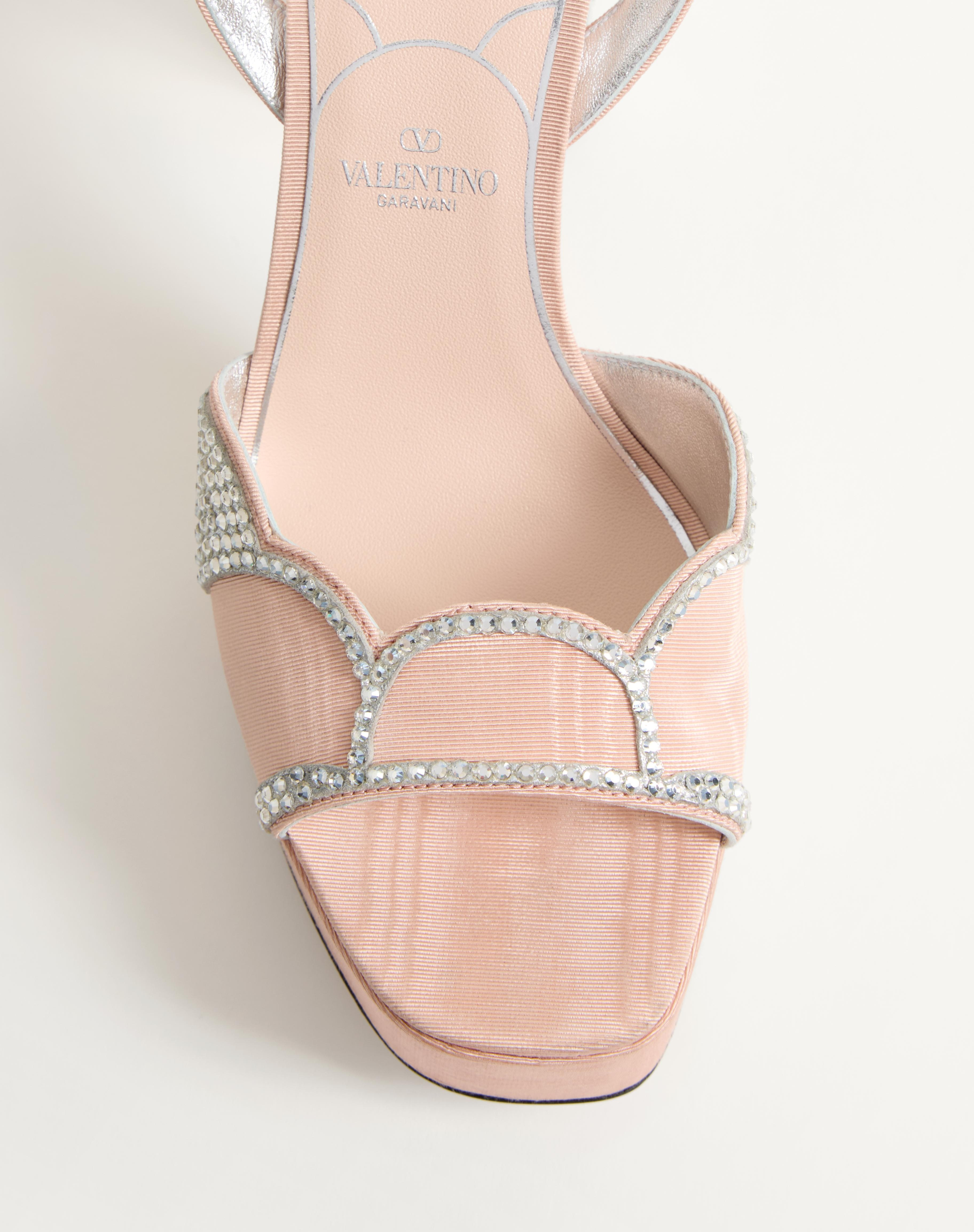 BOWOW PLATFORM SANDAL IN MOIRÉ FABRIC WITH CRYSTALS 115MM - 6