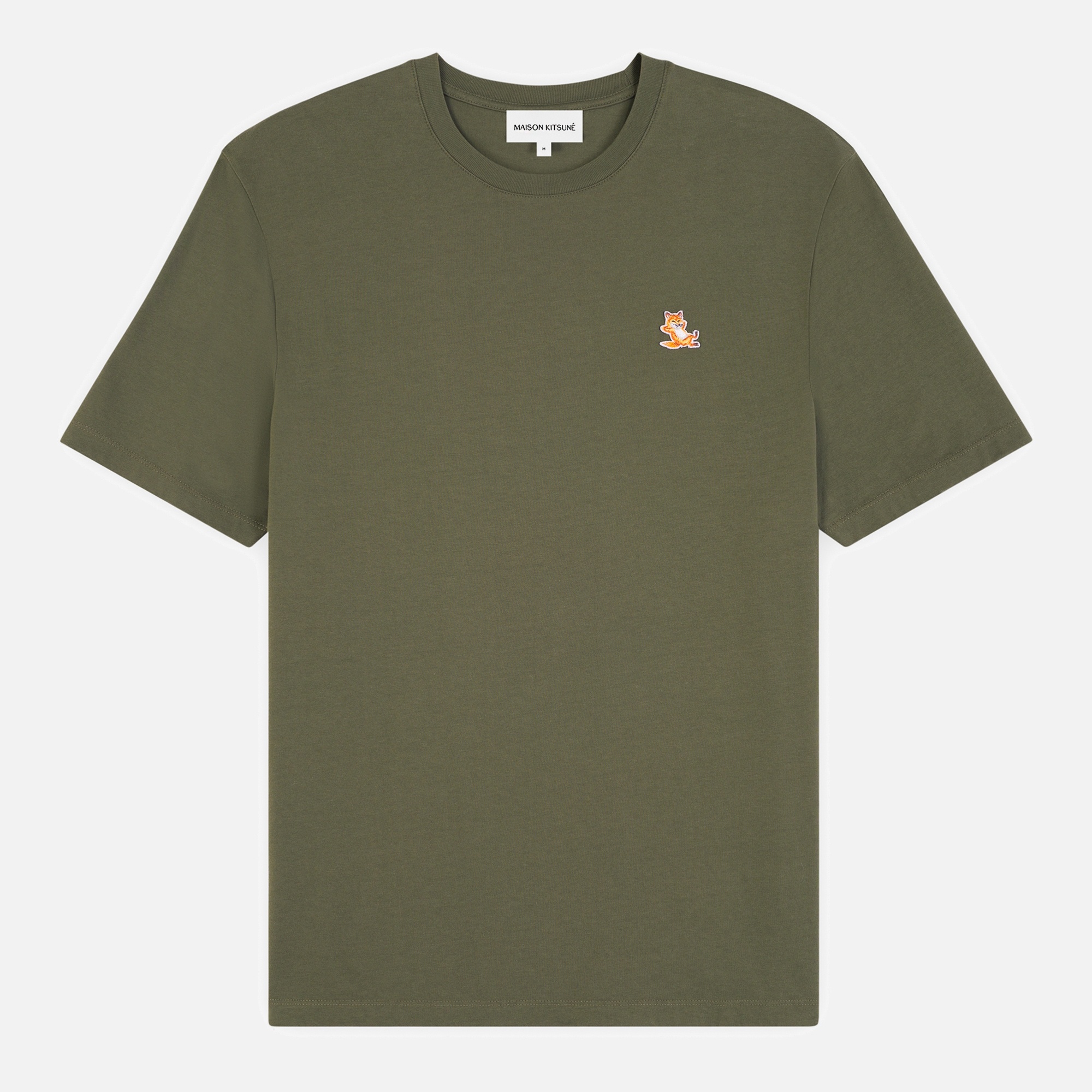 Maison Kitsuné Men's Chillax Fox Patch T-Shirt - Military Green - 1