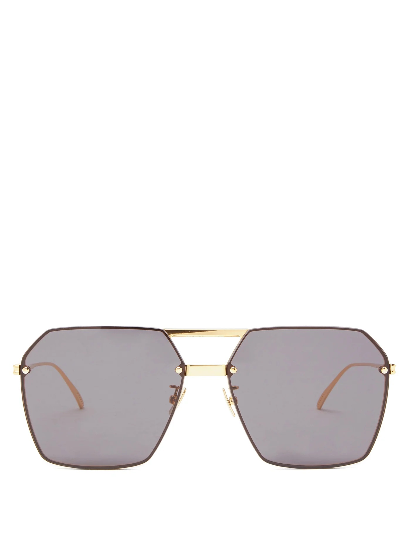 Angular aviator metal sunglasses - 1