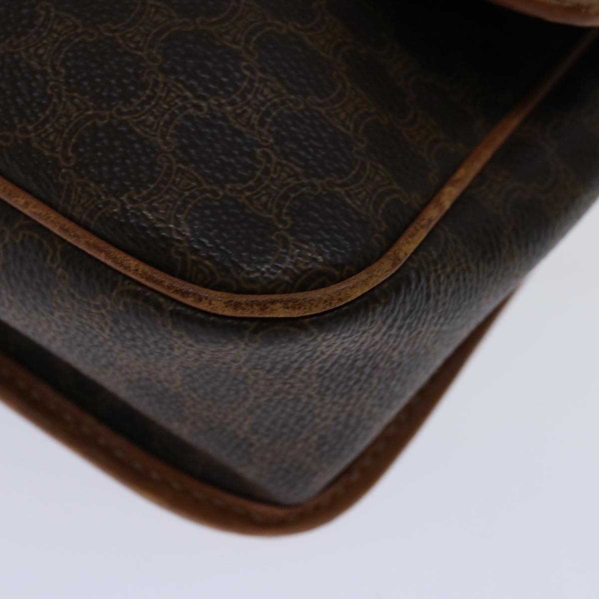 CELINE Macadam Canvas Shoulder Bag Pvc Brown - 11