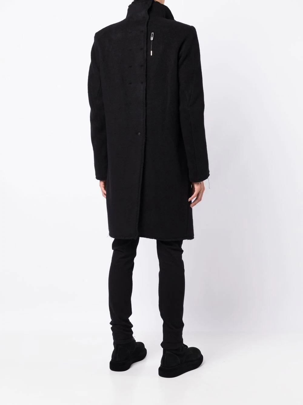 high-neck wool coat - 4