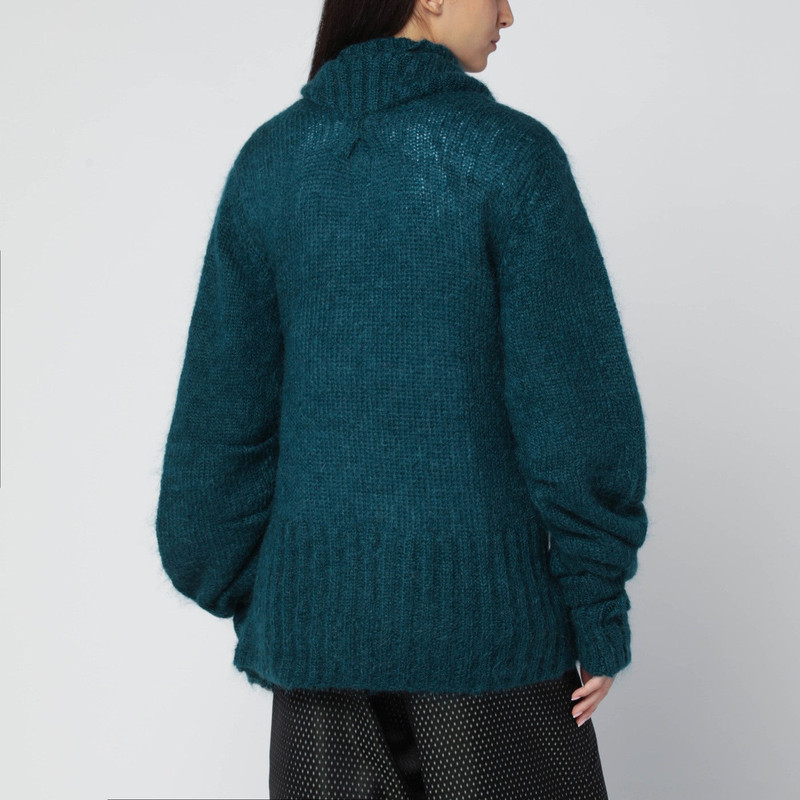 Oversized petroleum green mohair-blend sweater 3