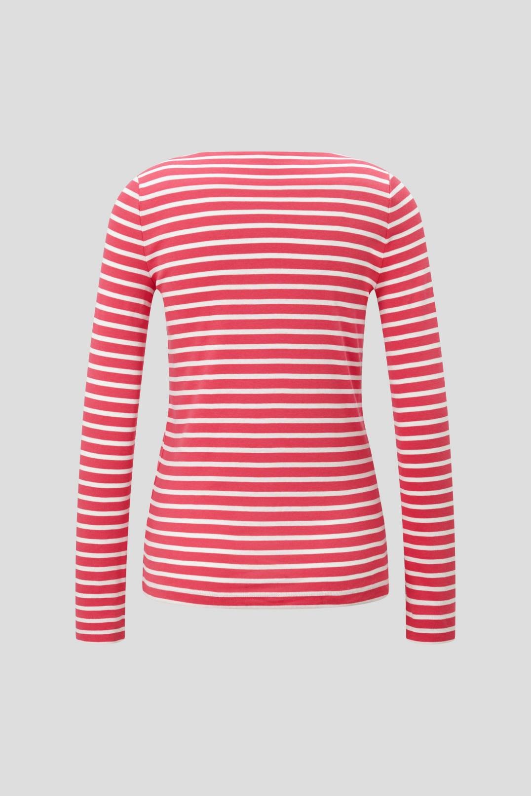 LOUNA LONG-SLEEVE TOP IN BERRY RED/WHITE - 2