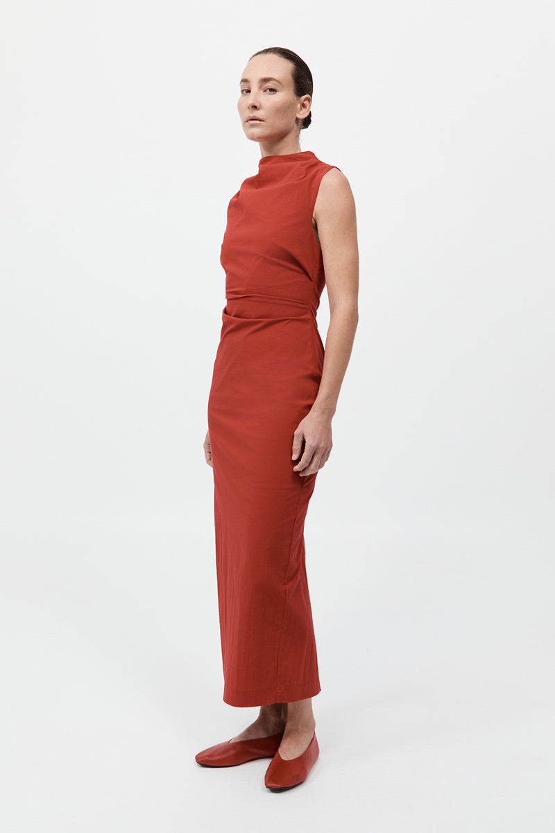 Soft Sculptural Dress - Rosso - 5